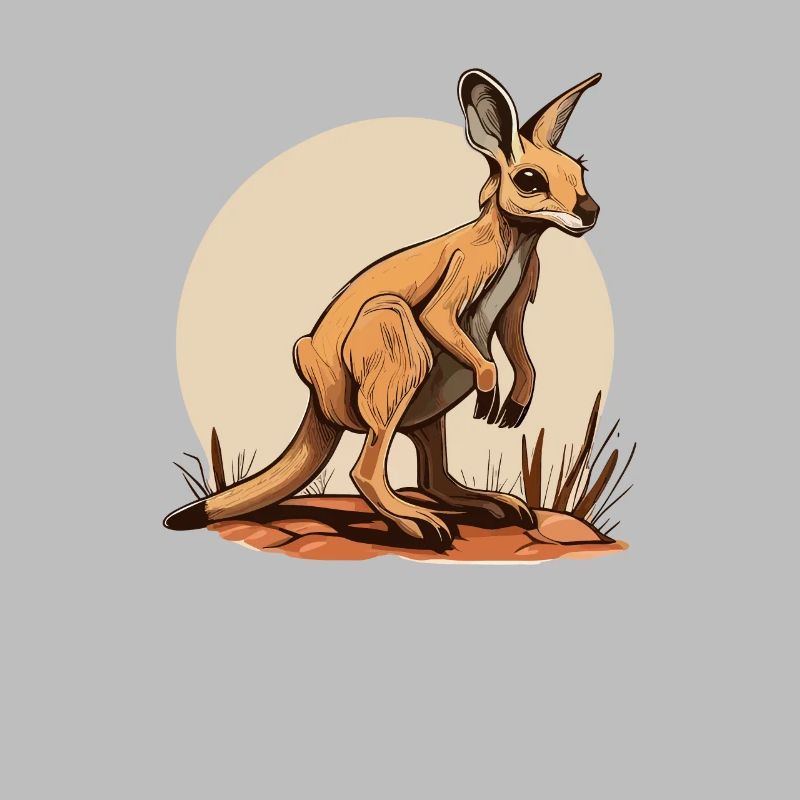 Kangaroo comic cartoon style