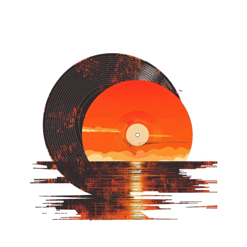 Vinyle Coucher de soleil Réflexion