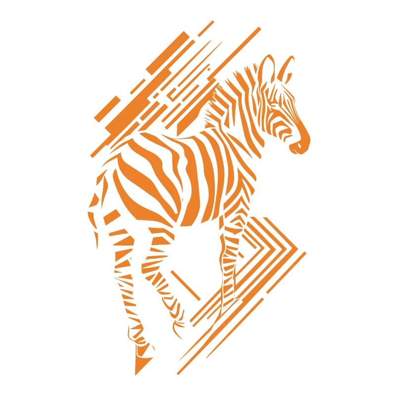 Modern zebra pattern in orange