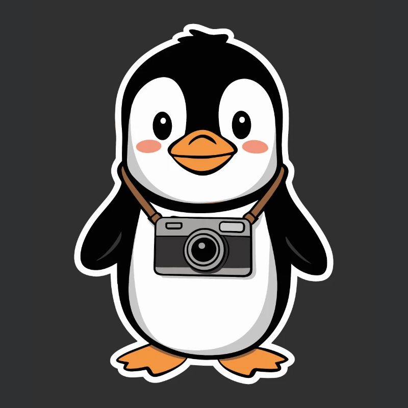 Pingouin mignon avec conception de caméra