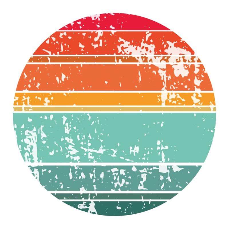 Retro Sunset Background Circle