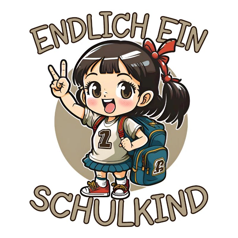 Endlich ein Schulkind Anime Mädchen