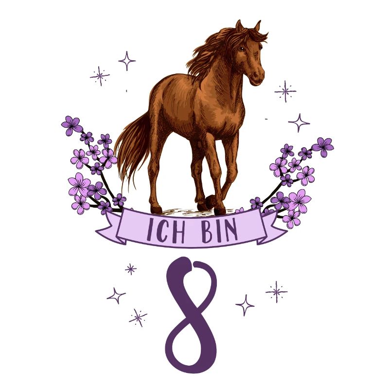 Geburtstag 8 Mädchen Pferd Reiten Stall Achter 8 J