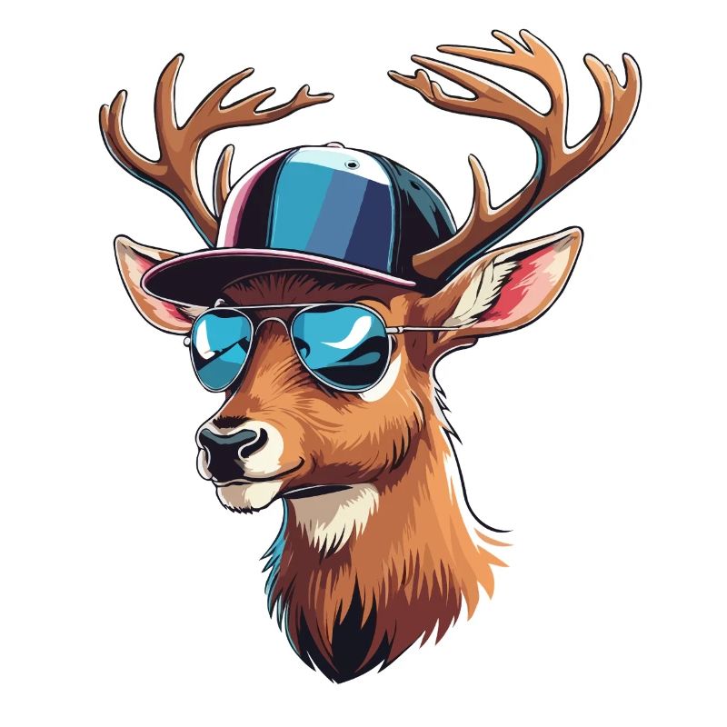 Cool Deer Deer Head Hunter Hunting Wild Forest