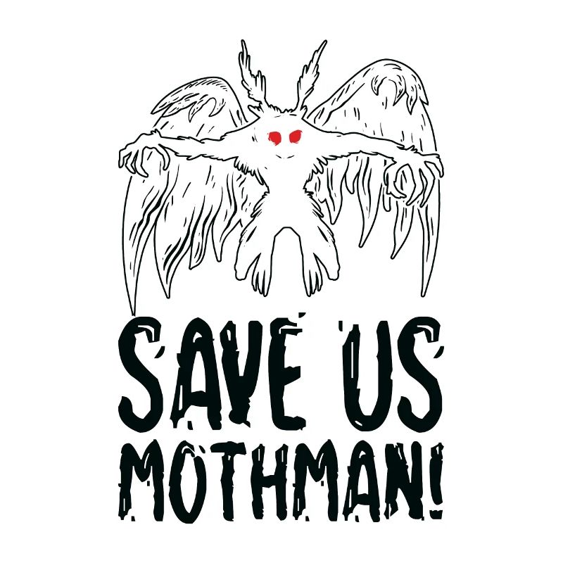 Halloween Mothman Mythical Line Art Beast Monster