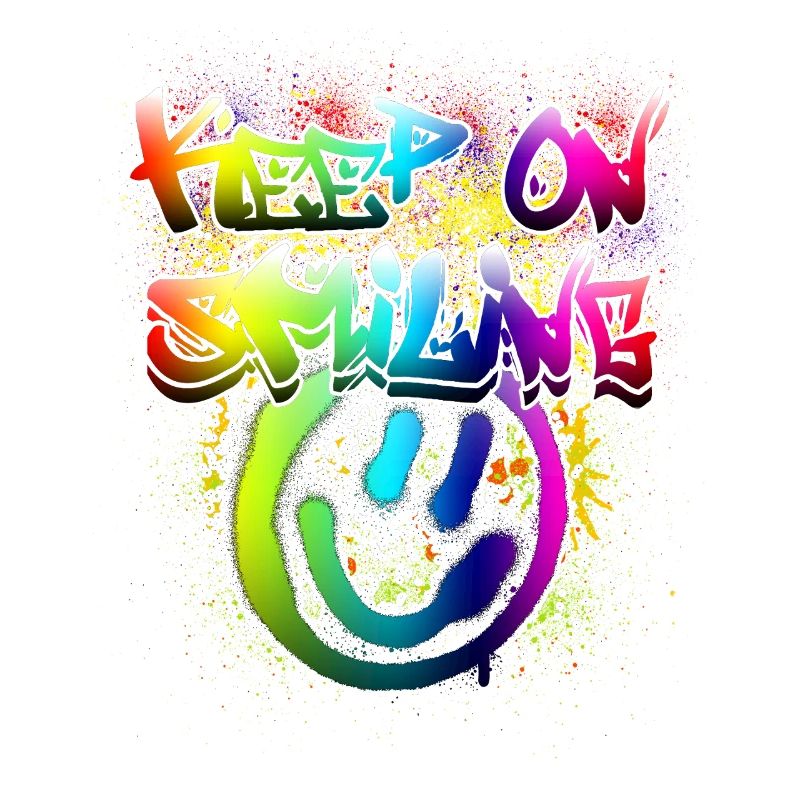 Conception de graffiti de visage heureux coloré