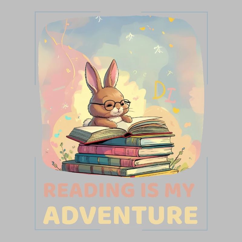Lecture de lapin avec style aventure