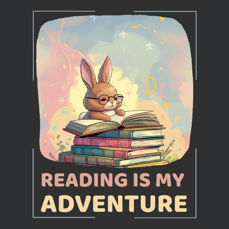 Lecture de lapin avec style aventure