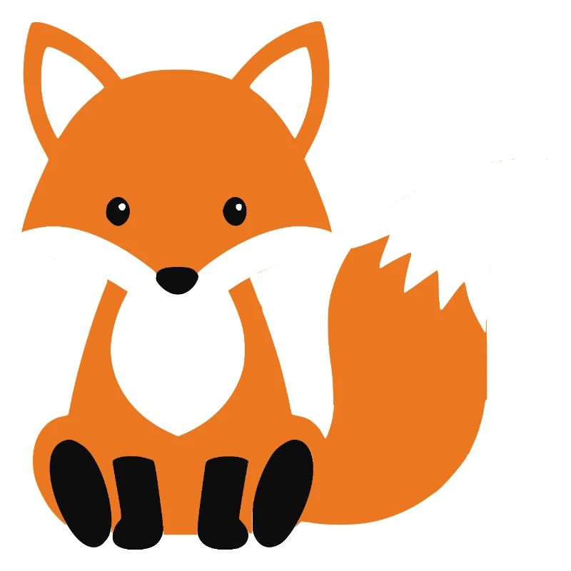 Cute sitting fox minimalist style