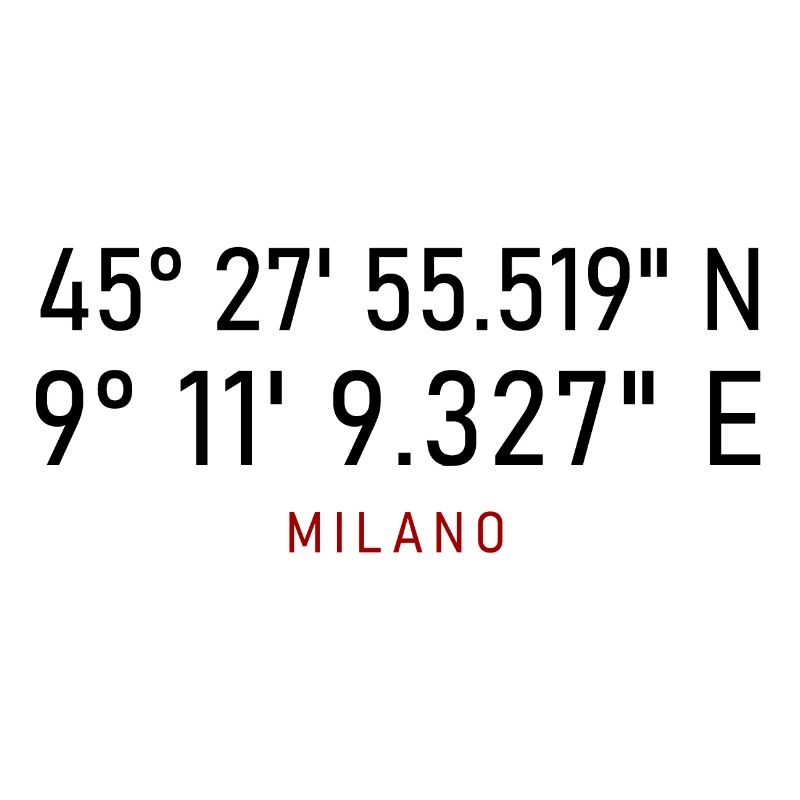 Coordonnées du lettrage rouge Milano