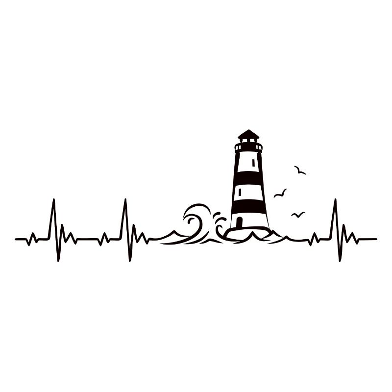 Lighthouse Sea Coast Heartbeat Frequency Pulse ECG