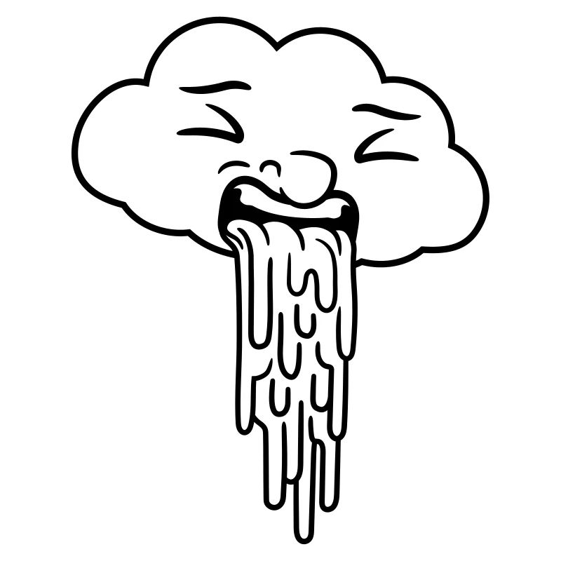 funny puking rain cloud
