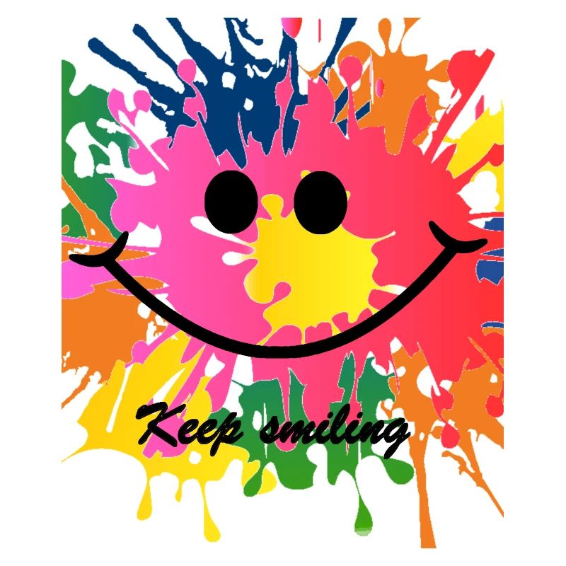 keep smiling splash bunt Freude