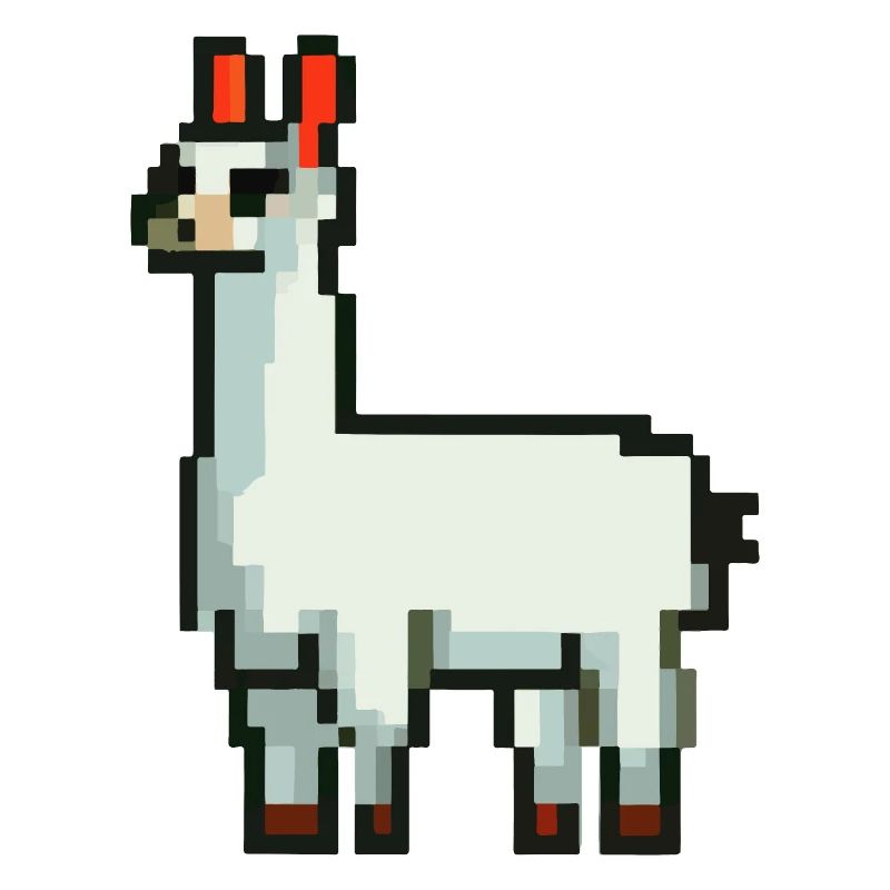 Pixel Alpaka Lama Pixel Kunst Geschenkidee