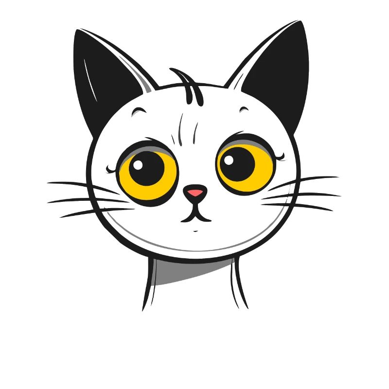 Chat de dessin animé mignon triste