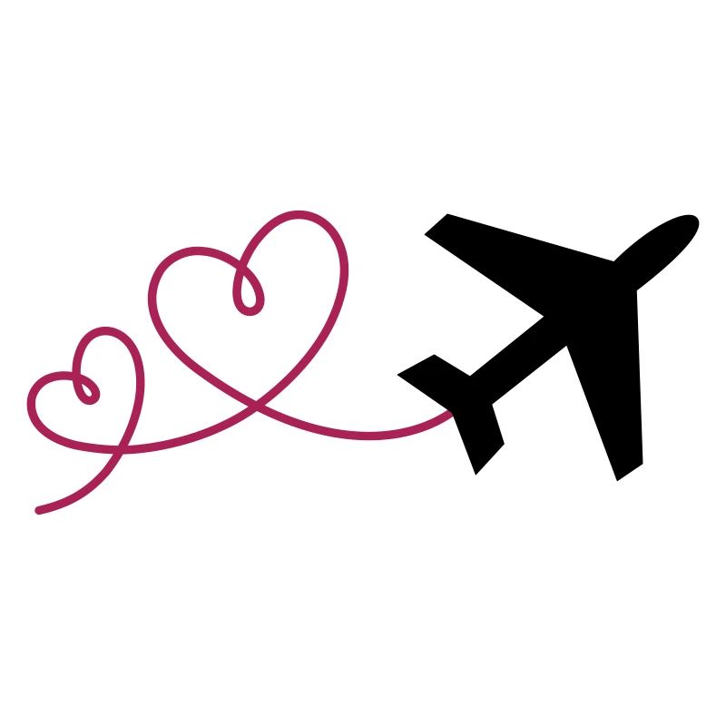 Flugzeug mit Herzen (Farben änderbar)
