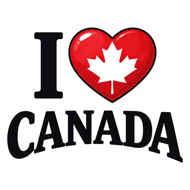 I Love Canada – Message avec feuille d'érable