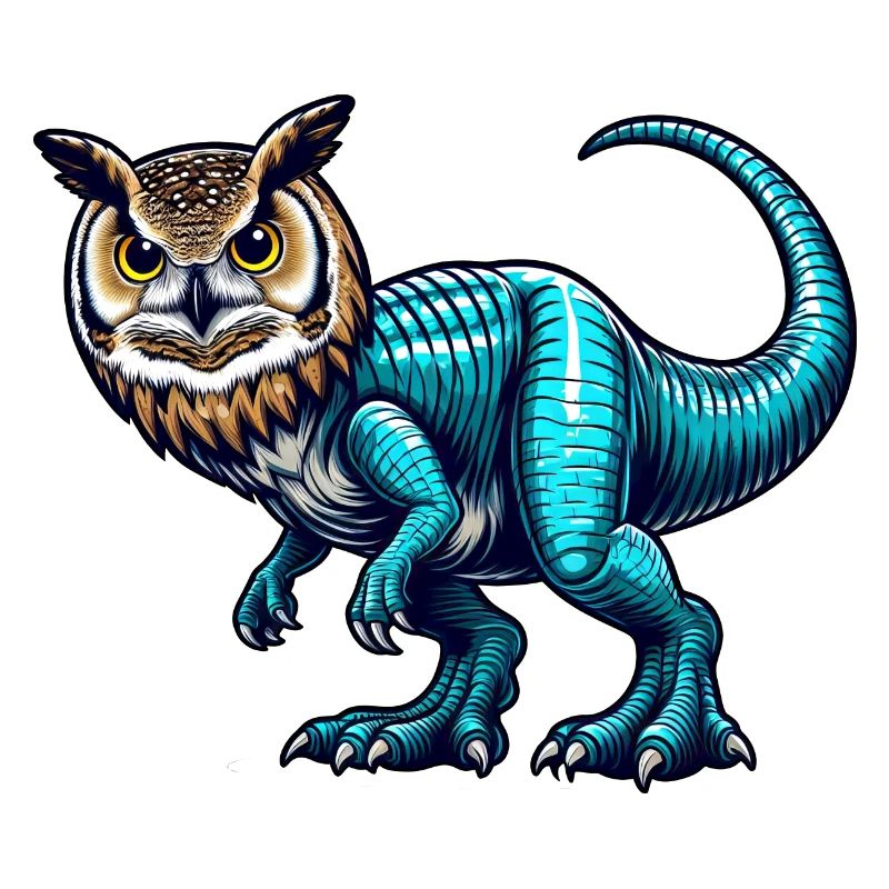 T-Rex Owl Fusion Mythical Beast Design