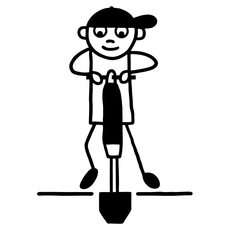 Road worker with jackhammer