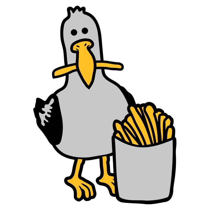 Joyeuses frites volées à la mouette