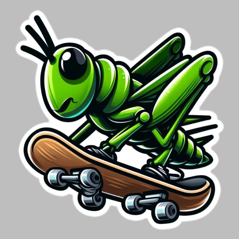 Grasshopper skateboarding