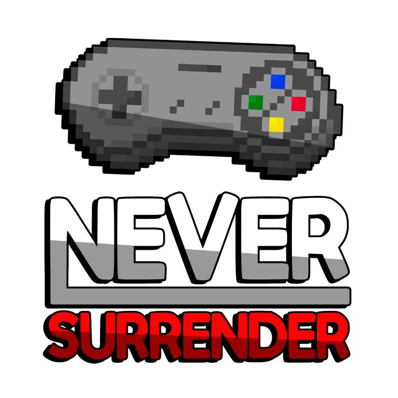NEVER SURRENDER (Rot) + SNES Controller - Gaming