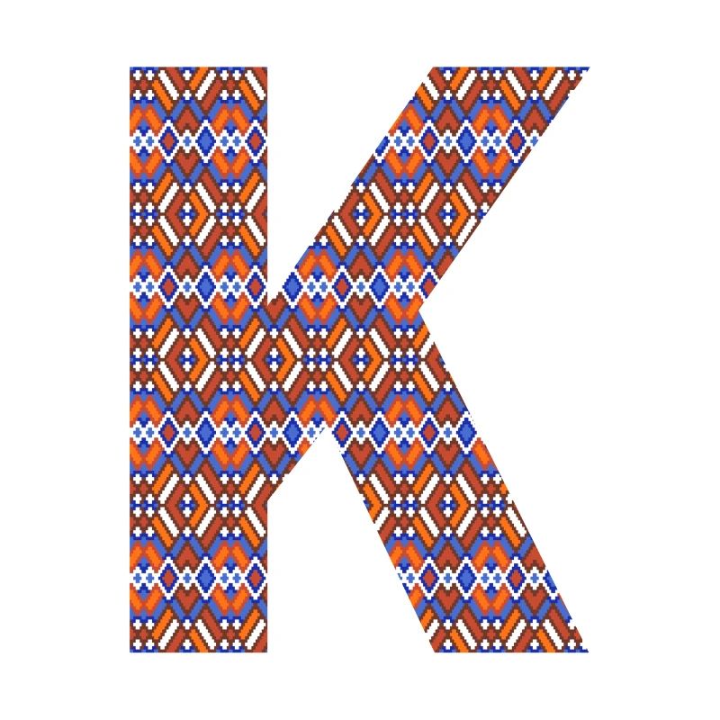 Monogramm Buchstabe K - geometrisches Muster