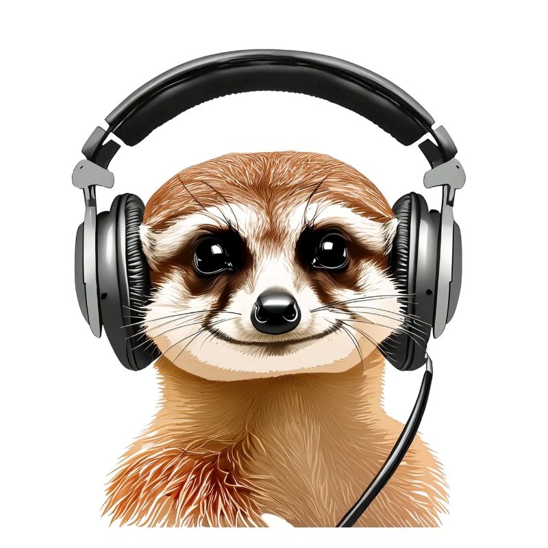 Erdmännchen mit Headset (realistisch)
