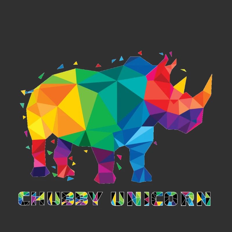 Chubby Unicorn bunt Schriftzug