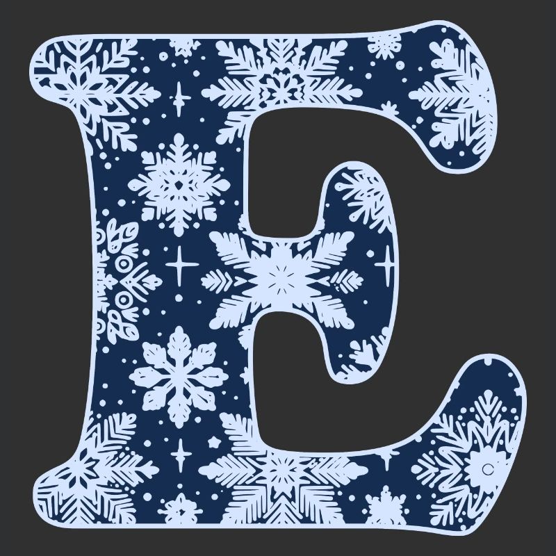 Lettre E Flocons de neige