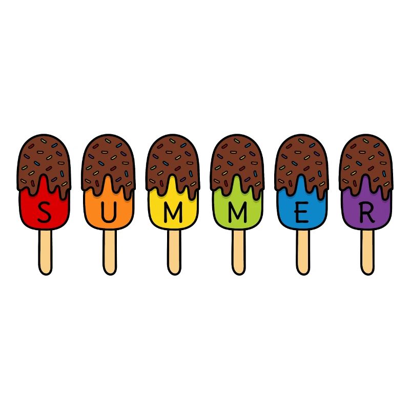 CRÈME GLACÉE AU CHOCOLAT D’ÉTÉ MANGEANT DE LA CRÈME GLACÉE D’ÉTÉ COLORÉE ARC-EN-CIEL