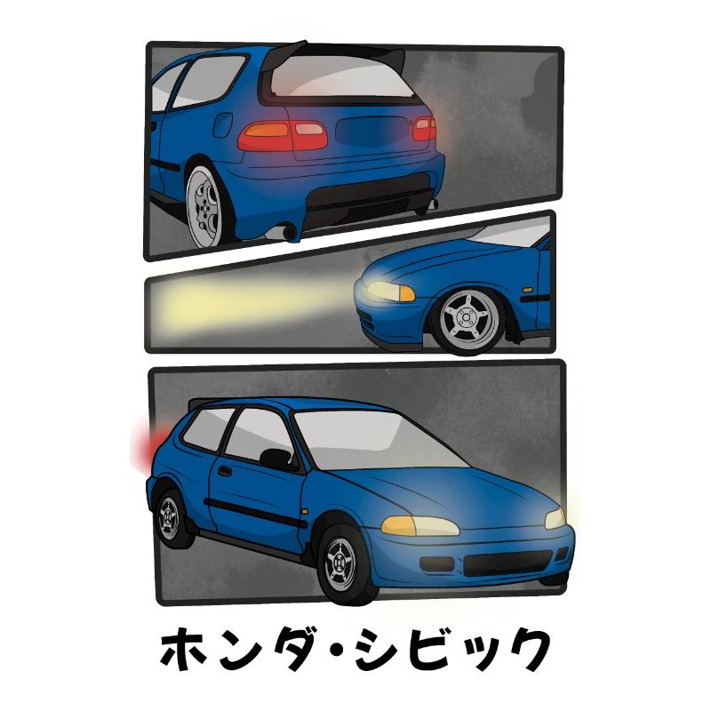 NIGHT BLUE CAR COMIC / HATCHBACK