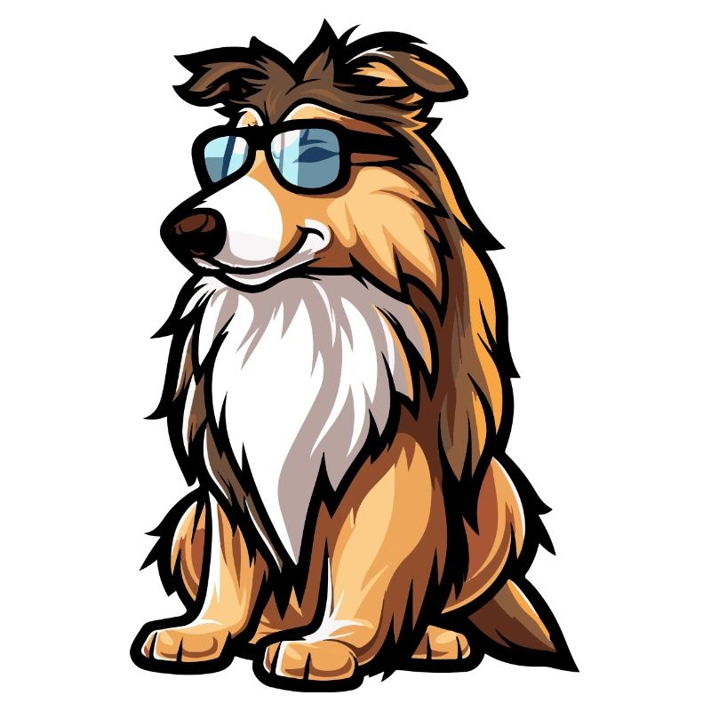 Border Collie Hunde Comic Cool