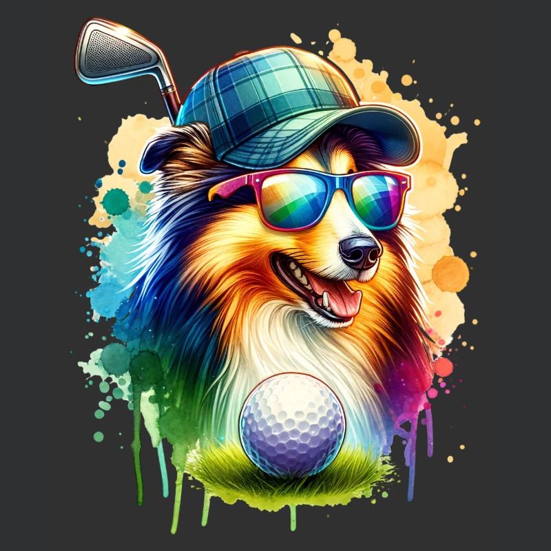 Sheltie Golfer Golf Course Chiens