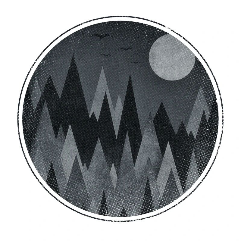 Black & White Triangles Abstract mountains design