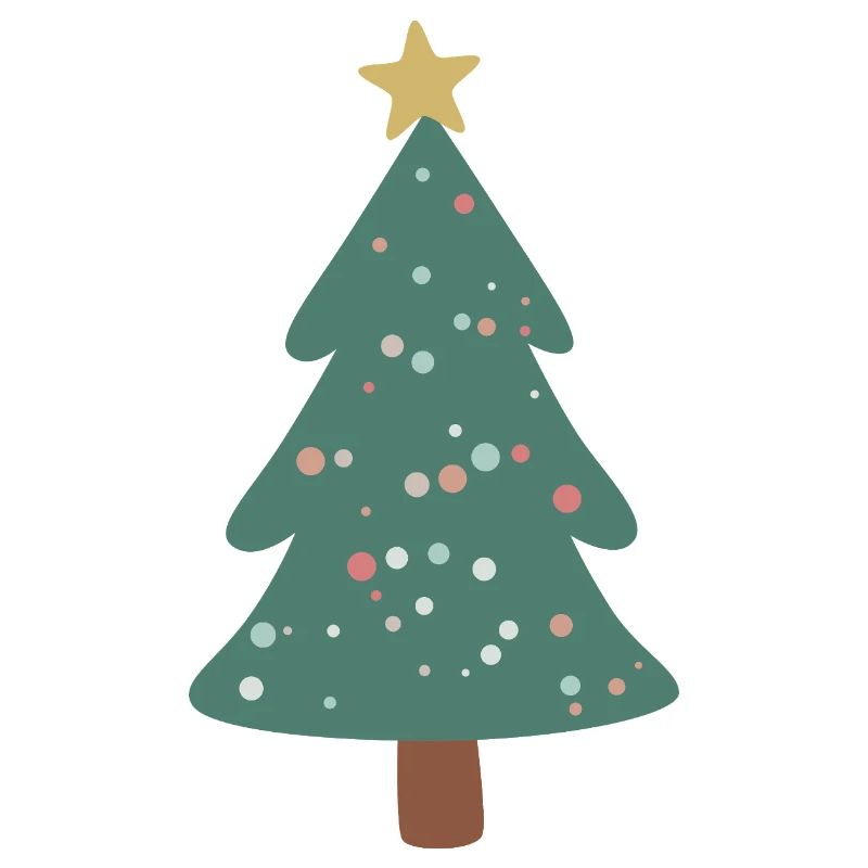 Sapin de Noël vert forêt avec des points