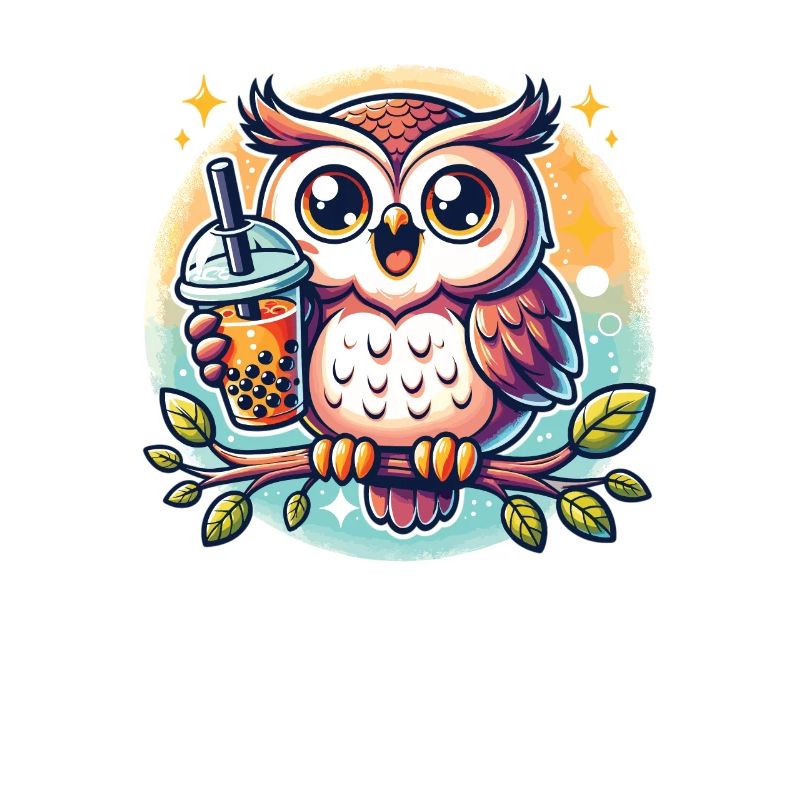Kawaii Eulen Bubble Tea Boba Eule