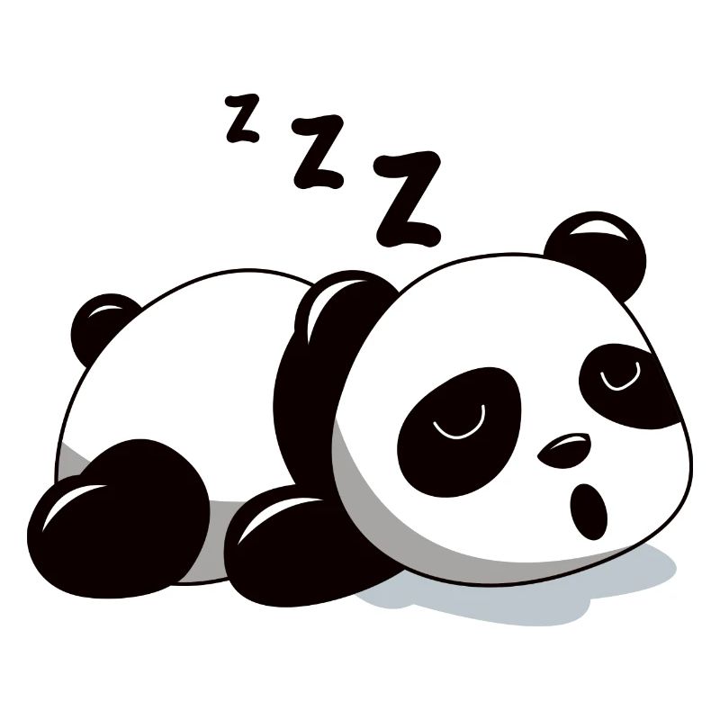 Panda géant endormi Ours fatigué de ronfler