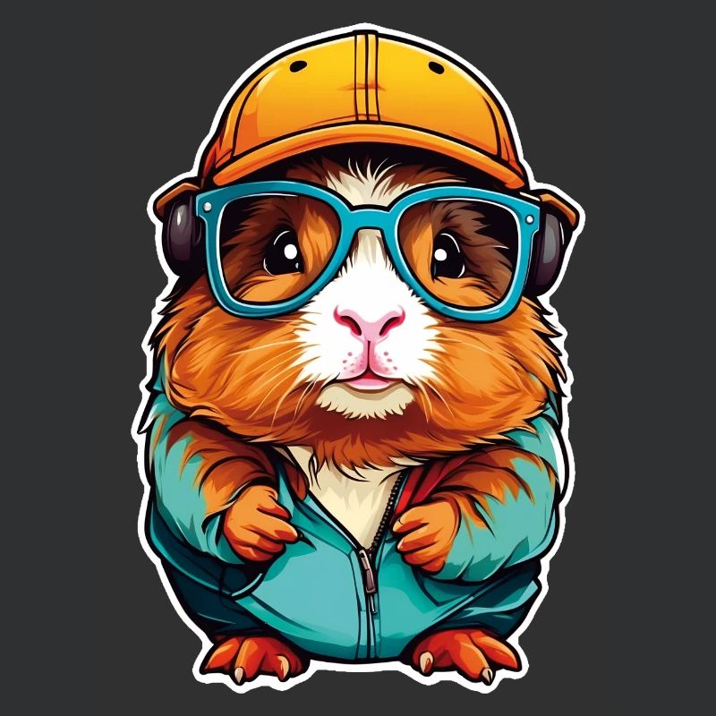 Cochon d’Inde mignon avec des lunettes