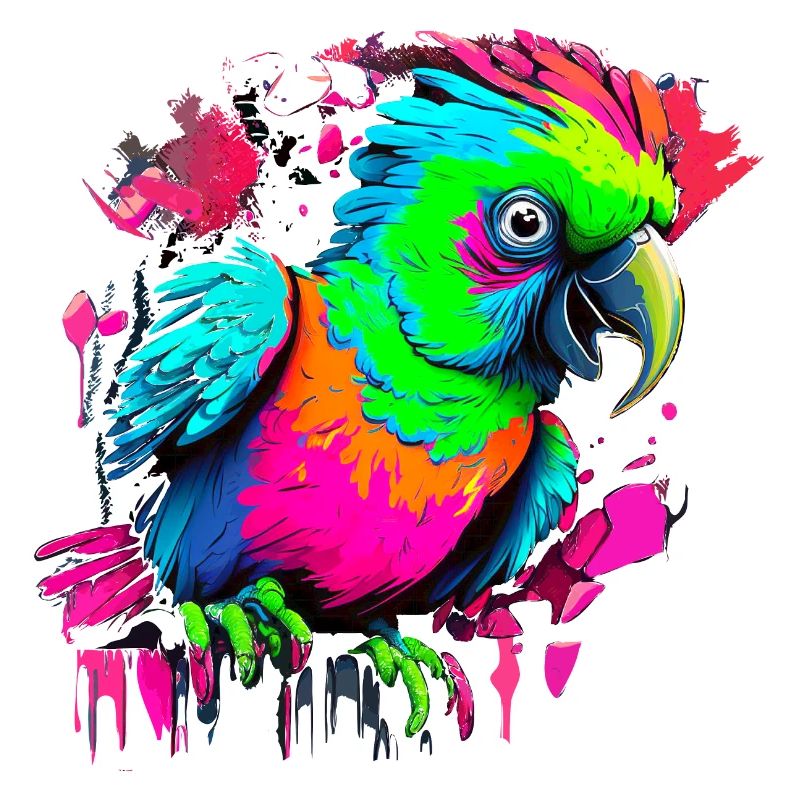Perroquet dans le style graffiti