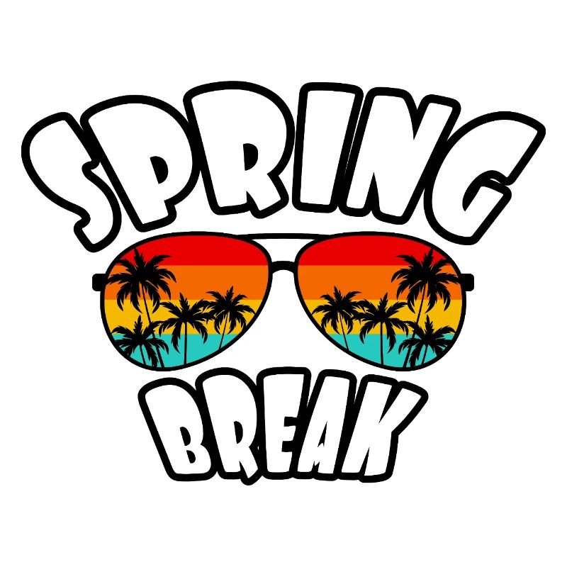 Spring Break Retro Sunset & Beach