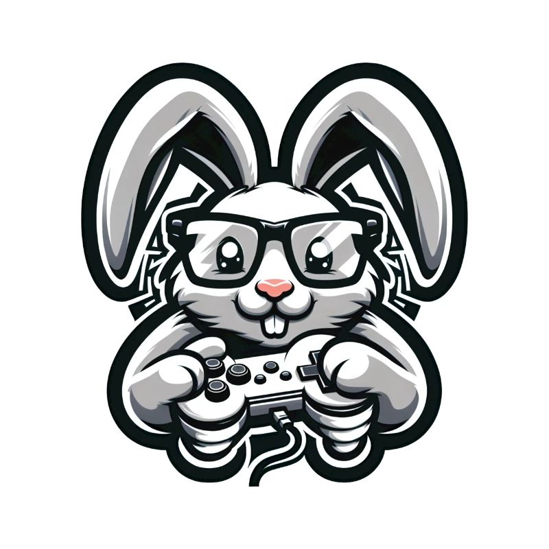 Gaming bunny with retro style controller