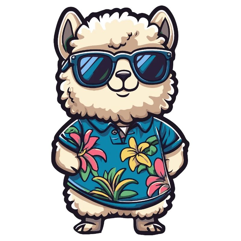 Alpaka Llama Comic Urlaub