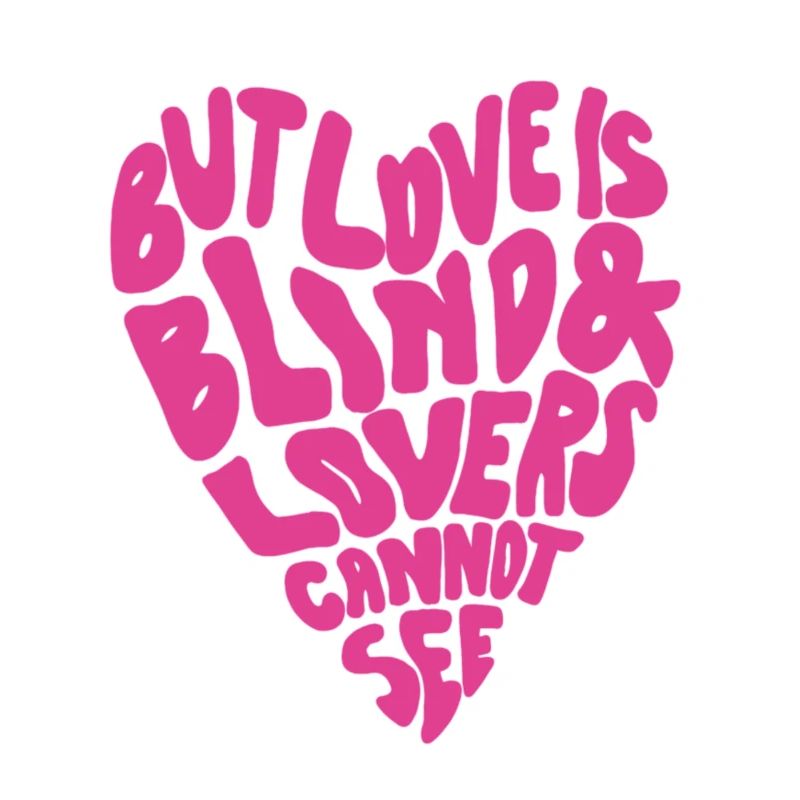 But Love is blind and lovers cannot see