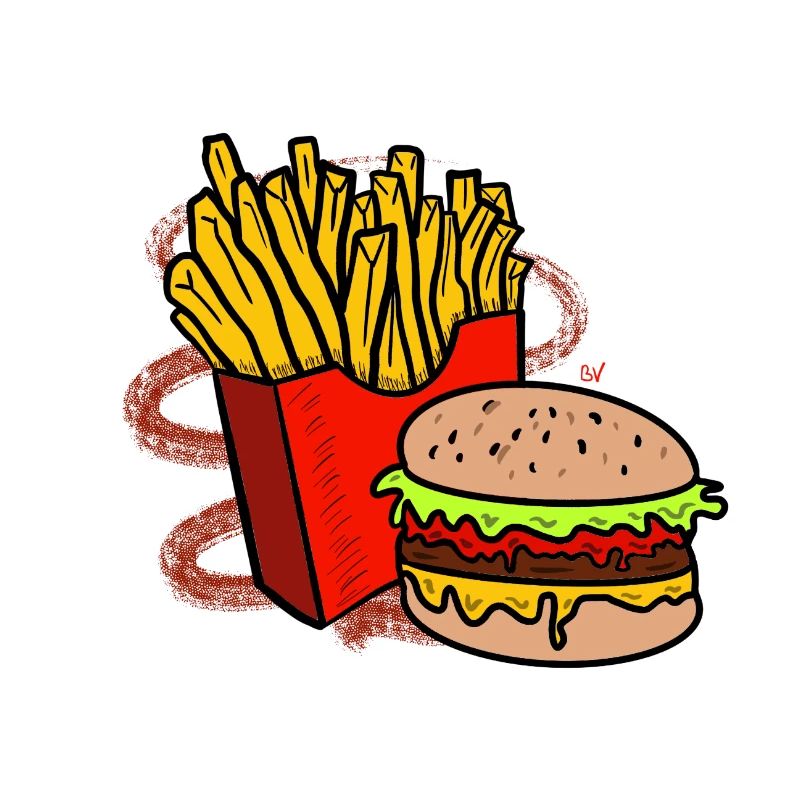Frites et burger