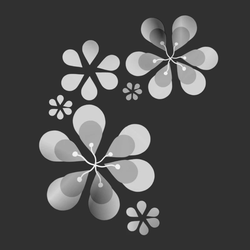 motif de fleur forme grise fleur