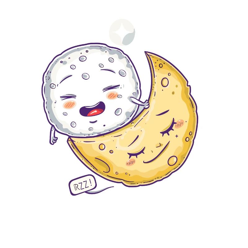 Fromage mozzarella endormi sur une lune de fromage