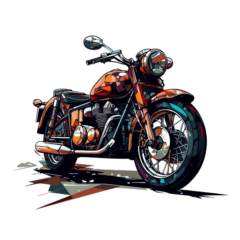 Motorrad im Polygon Stil