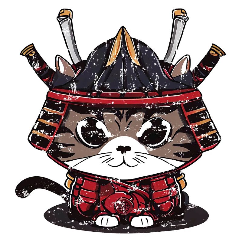 Süße Samurai Katze traditionelle Kleidung
