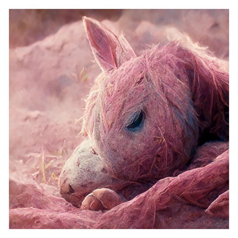Bébé cheval gît sur le sol Rosa V